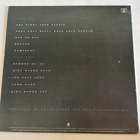 Bryan Adams - reckless - vintage vinyl record - condition is VG - Picture 2 of 4